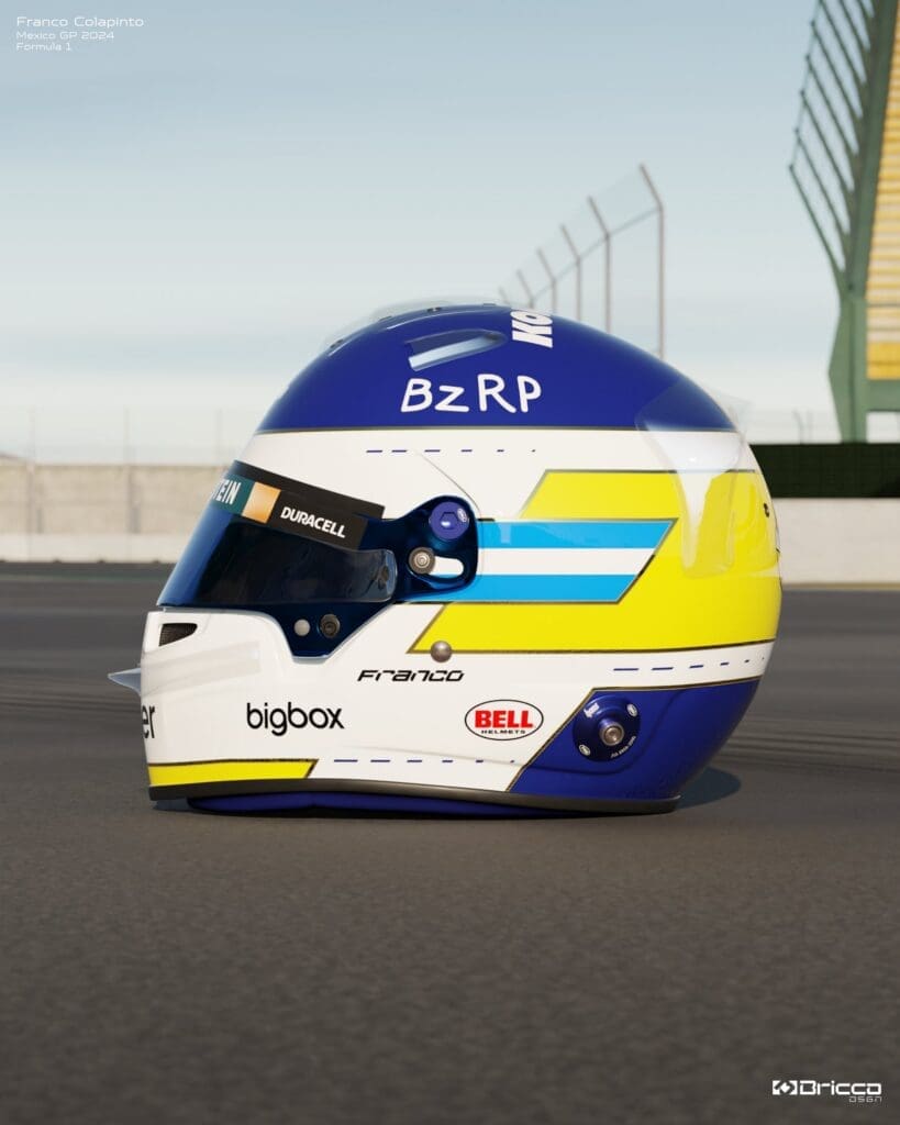 “¡De boquita!”: nuevos diseños del Williams y casco de Colapinto 3 F1 casco Colapinto 1