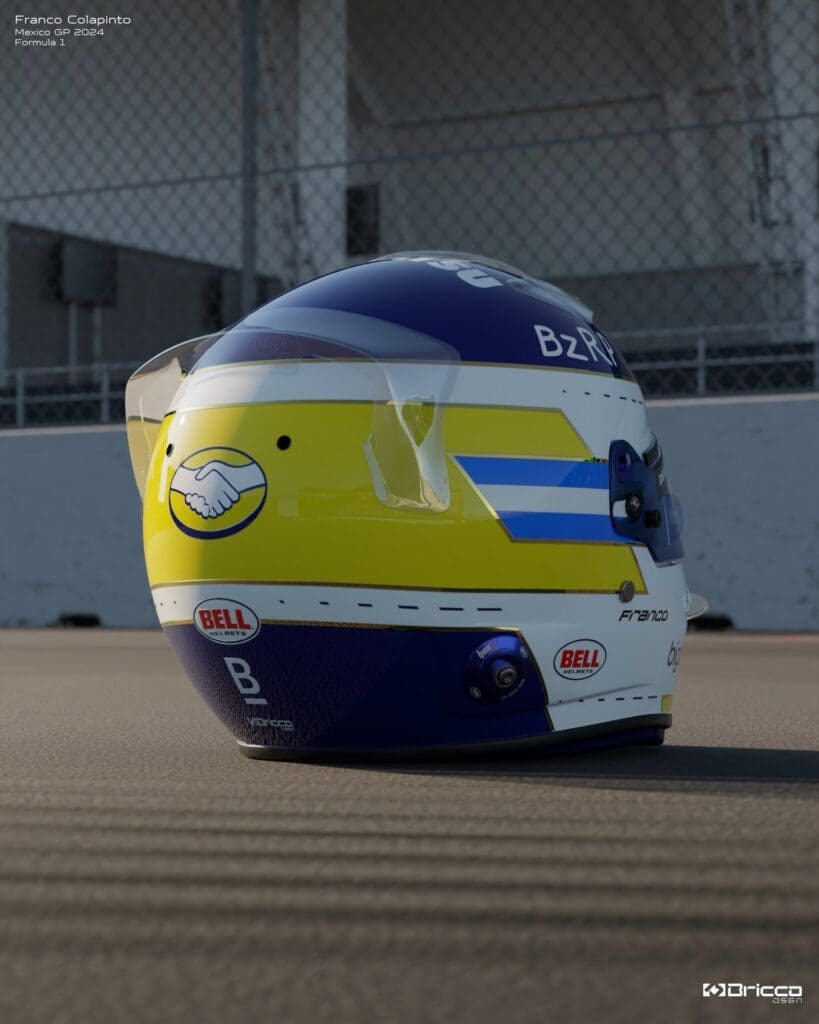“¡De boquita!”: nuevos diseños del Williams y casco de Colapinto 4 F1 casco Colapinto 2