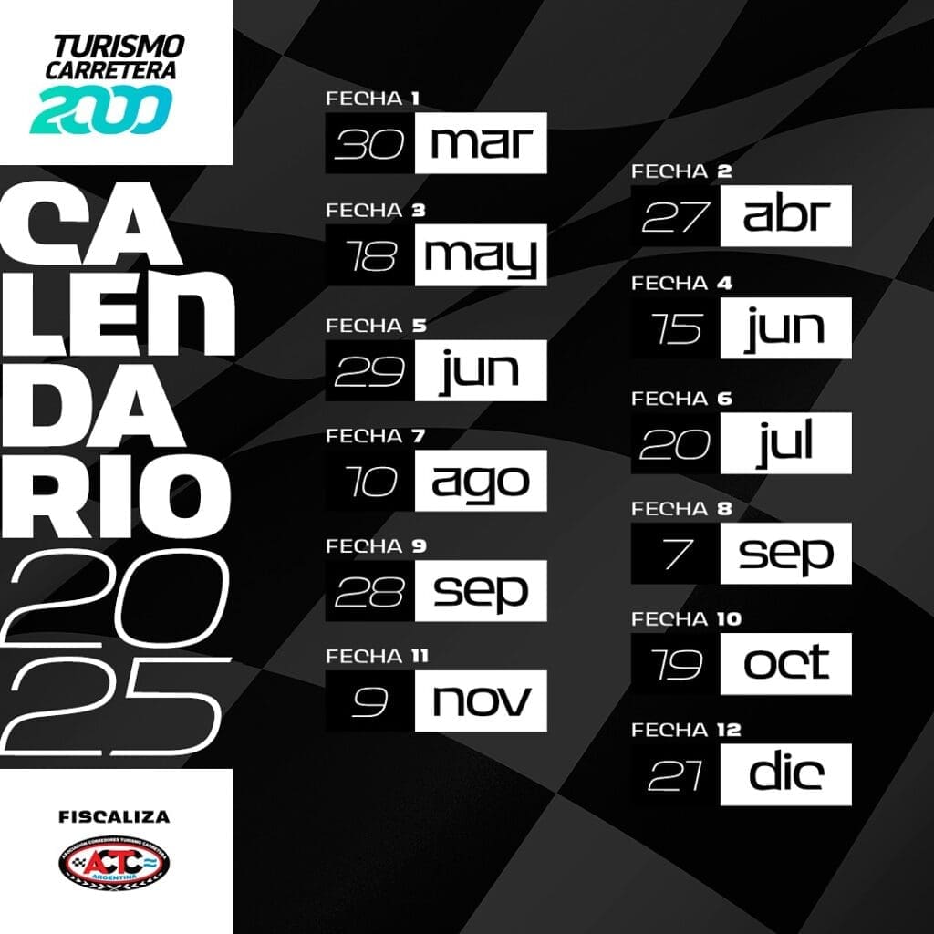 TC2000ACTC calendario 2025 va