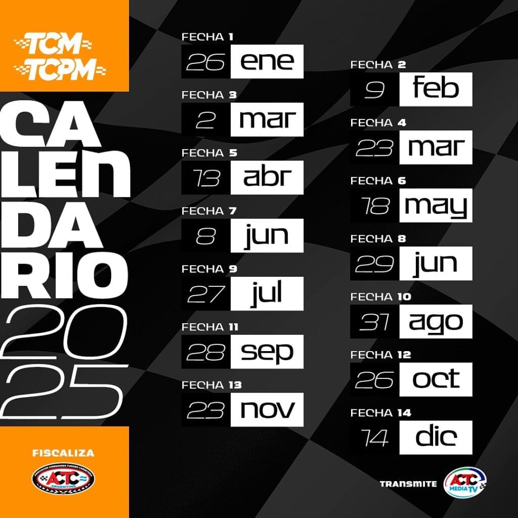 TCM calendario 2025 va